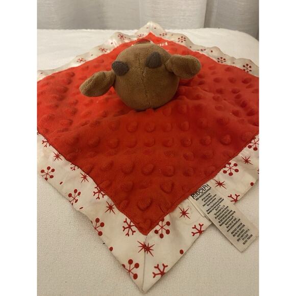 Rudolph Red Nosed Reindeer Lovey Rattle Security Blanket MY FIRST RUDOLPH 12x12 - Picture 10 of 10